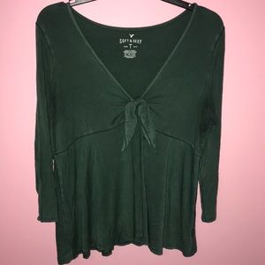 Dark green, front tie top from American eagle